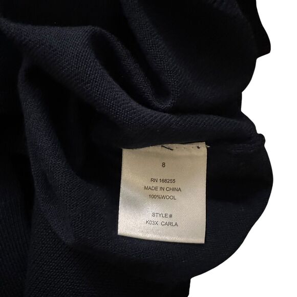 SAINT ART Carla Merino Wool Turtleneck Sweater Navy Blue Medium - Picture 5 of 5